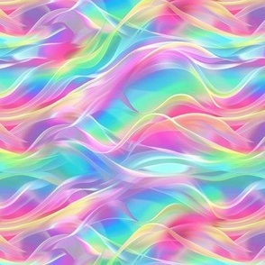 Sheer Neon Rainbow Waves