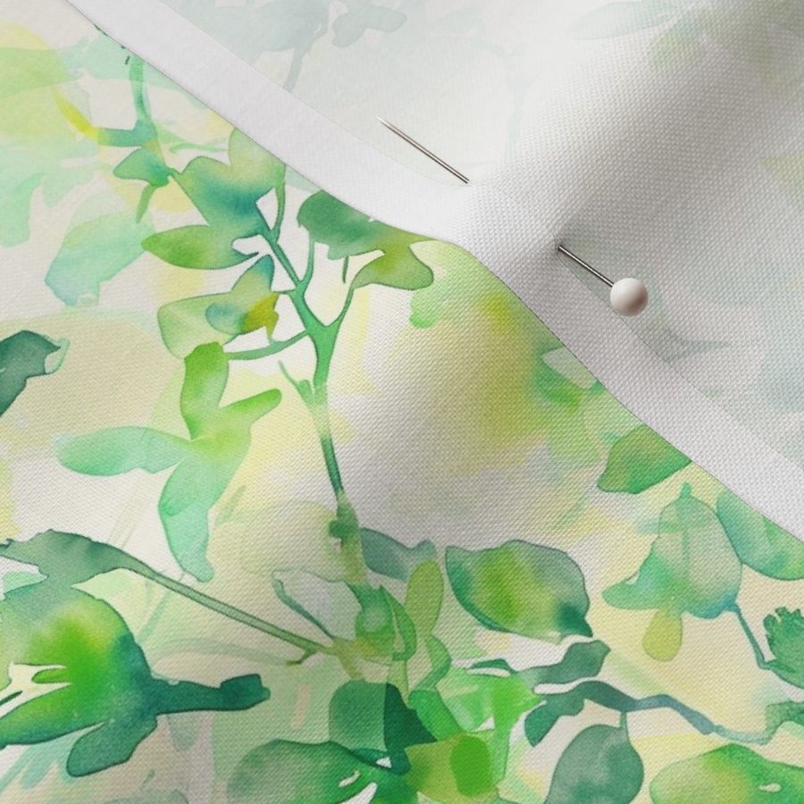 Verdant Watercolor Foliage