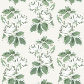 Chatsworth Rose Greens on Medium Ecru