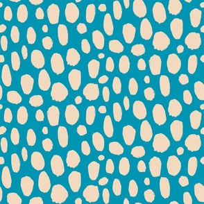 Abstract Dots-Cream on Blue