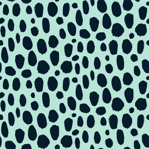 Abstract Dots-Navy on Aqua Background