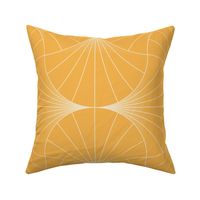 Golden Yellow Art Deco Wave Fan | Large