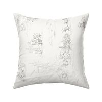 Horizontal Winnie-the-Pooh Toile gray