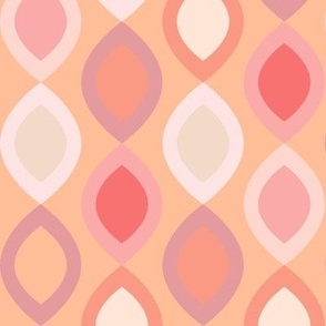 Abstract Modern Geometric in Peach Pink on a Peach Fuzz Background - Medium Scale