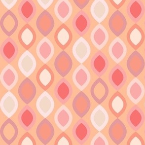 Abstract Modern Geometric in Peach Pink on a Peach Fuzz Background - Small Scale