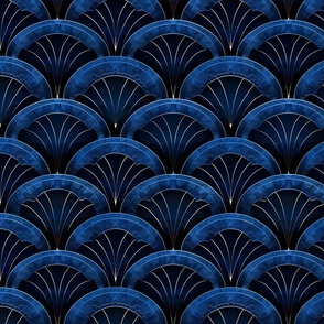 Blue & Black Art Deco Fans - large 