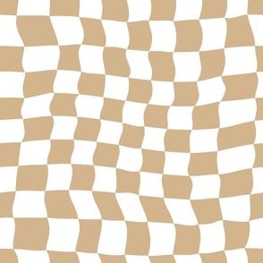 Warped Checkerboard - Tan + White - Perfect for Metallic !