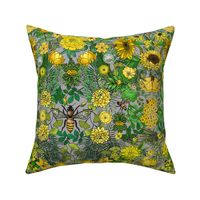 Birds, Bees, Moths, Flowers and Trees (Gray Grey)
