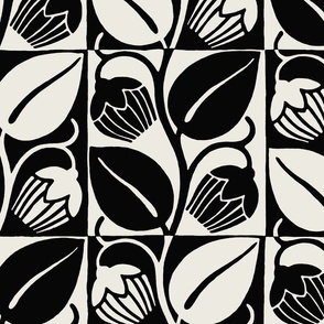 THE GATSBY COLLECTION - STYLIZED TULIP IN BLACK AND WHITE