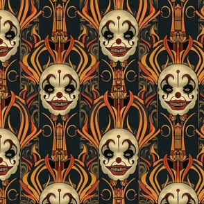 Evil Clown Art Deco Pattern