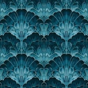 Teal Art Deco Fans - small 