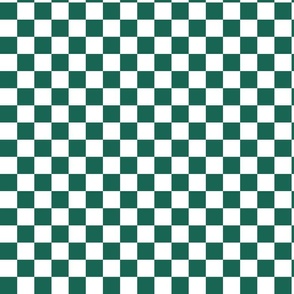 Retro Checker Checkerboard - Emerald Green + White - Perfect For Metallic !