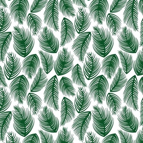 Palm Leaves - Green + White - Perfect For Metallic !