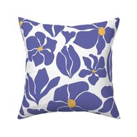 Magnolia Flowers - Matisse Inspired - Very Peri Periwinkle Purple + White - Perfect For Metallic !