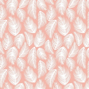 Palm Leaves - Pink + White - Perfect For Metallic !