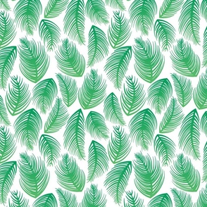 Palm Leaves - Bright Green Ombre + White - Perfect For Metallic !