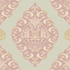 Big - Juliette - Pink and beige on a Pastel sage background