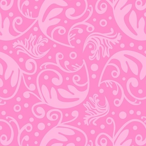 Whimsical Swirl Ornament Pattern Pink