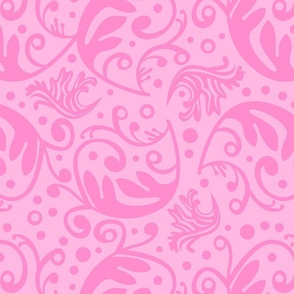 Whimsical Swirl Ornament Pattern Pink II