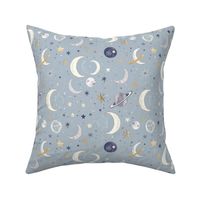 Starry Lullaby: Enchanted Evening Sky and Celestial Bodies Pattern