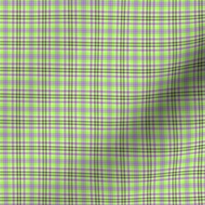 FNB2 - Tiny Lime Green and Purple Pastel Tartan  Plaid - 1 inch repeat