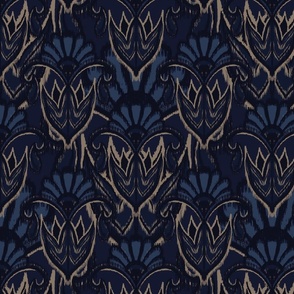 Traditional Ikat Floral Motif Blue-Small
