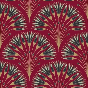 1920s Art Deco Flower claret