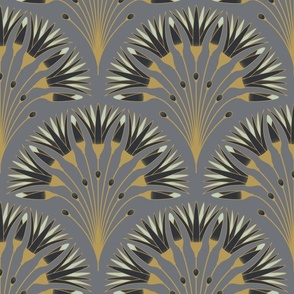 1920s Art Deco Flower medium grey