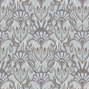 Traditional Ikat Floral Motif Gray-Small 