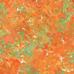 orange green leaves abstract