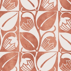 THE GATSBY COLLECTION - STYLIZED TULIP IN ROSE PATINA AND WHITE