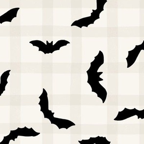 Minimalist Cute Spooky Bats for Halloween in Black + Beige LG SCALE