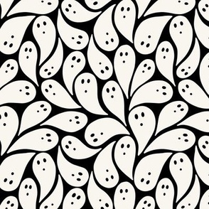 Cute Playful Ghosts for Kids Halloween in Black + Cream SM Scale