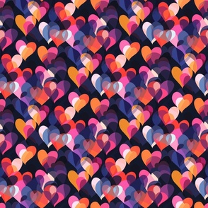 Vibrant Mosaic Hearts: Multicolor Love Pattern