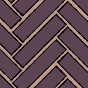 (M) Modern Bold Geometric Chevron Herringbone Brick in Eggplant Violet Purple