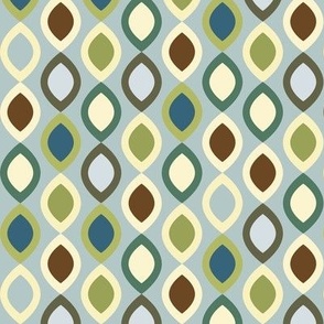 Abstract Modern Geometric in Teal Brown and Green - Small