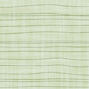 Hand drawn horizontal lines on subtle linen texture minimal grass green organic stripes on light green