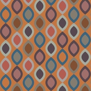 Abstract Modern Geometric in Teal Green Grey and Orange - Small