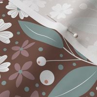 Medium / Ethereal Blooms - Mocha Brown - Florals - Flowers - Botanicals - Nature - Roses - Tulips - Floral Wallpaper - Earth Tones