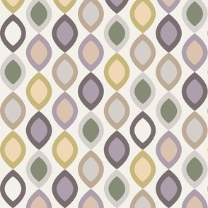 Abstract Modern Geometric in Beige Purple Gold and Pink -  Small