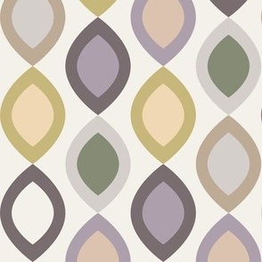 Abstract Modern Geometric in Beige Purple Gold and Pink - Medium