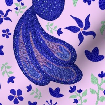 Peacocks on Lavender