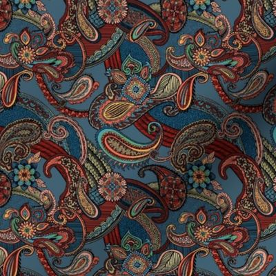 kaleidoscope multi hued Paisley Small scale