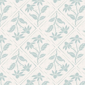 block print wildflowers_tidewater blue_M