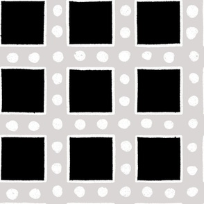LARGE_Dots and Squares_White and Black_Black and White Collection