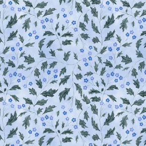 trailing ditsy floral - sky blue