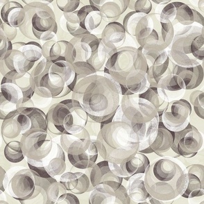 Modern Geometric Floating Bubbles Serene Wallscapes in dark mauve, beige, white hues - Perfect for Metallic Gold Wallpaper!