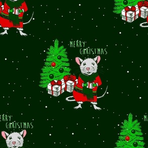 merry christmas tree rat funny