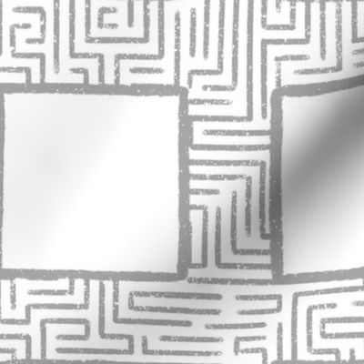 LARGE_Maze Behind Squares_Bright_Black and White Collection