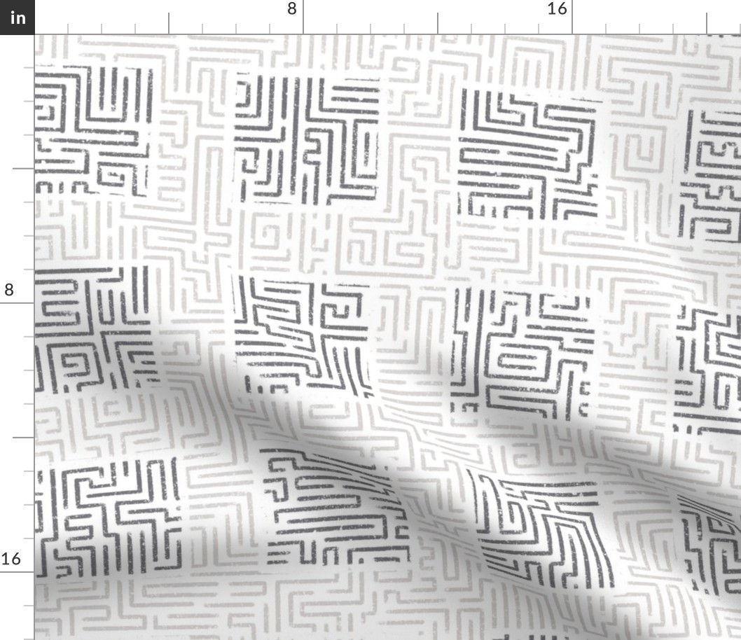 LARGE_Maze in Squares_Bright_Black and White Collection